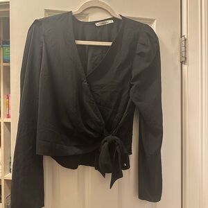 Abercrombie & Fitch Black Wrap Blouse